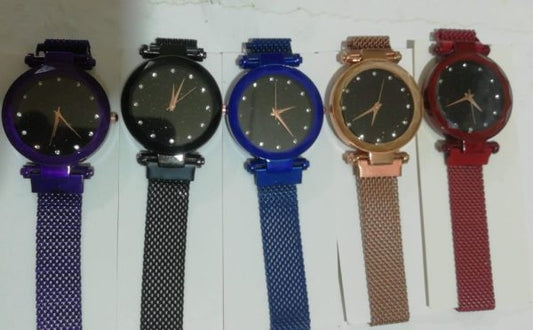 Elegant Women's Wrist Watch with Classy Magnetic Chain (No Box)
