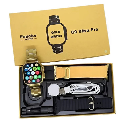 G9 Ultra Pro Smart Watch – 2.03" HD Display, Bluetooth Fitness Tracker (Gold)